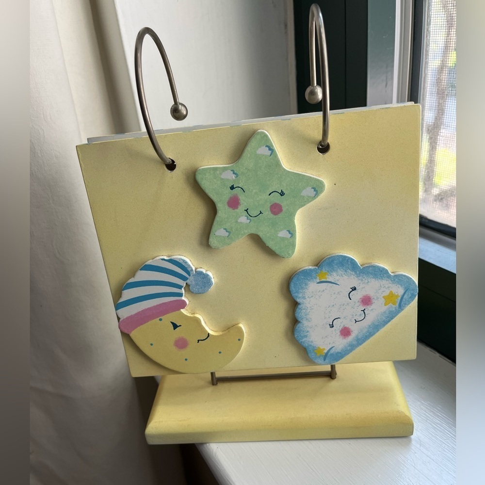 “Cute Moon, Star & Cloud Wooden Desk Decor”